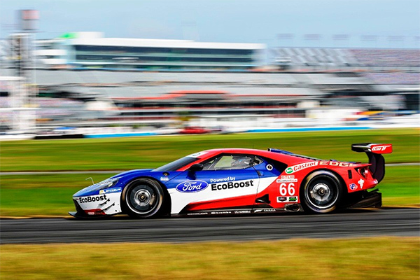 Sebastien pilots a Chip Ganassi Ford GT around Daytona International Speedway for the Rolex 24 at Daytona